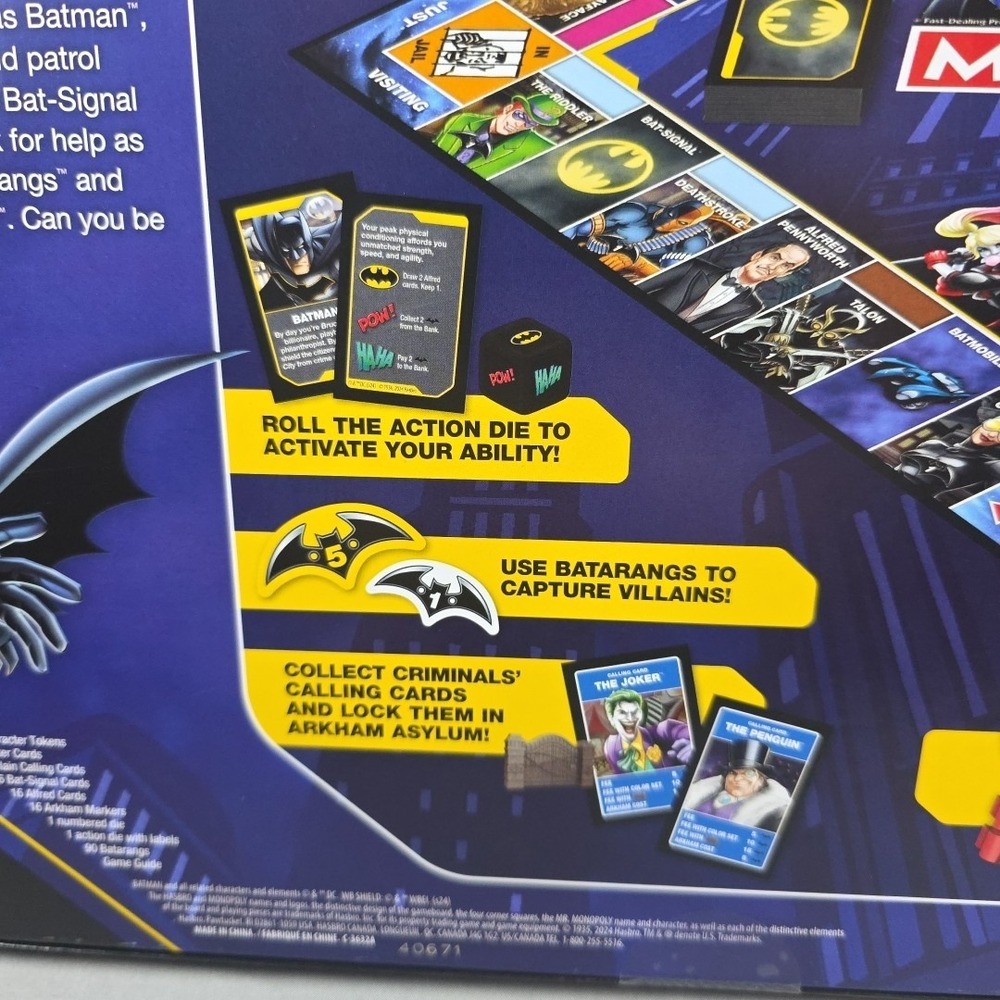 Monopoly Batman Edition Board Game | Monopoly Game for Batman Fans | Ages 8 a - Picture 4 of 9